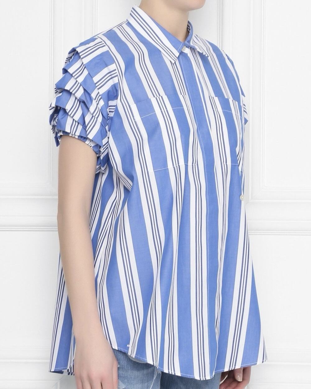 Stella Jean Striped Short Sleeve Button Up Blouse Top Size 42/M